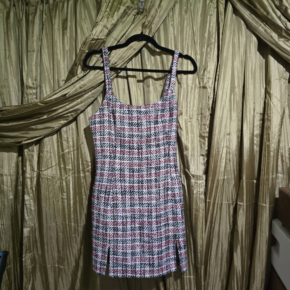Forever 21 Pink and Black Tweed Mini Dress